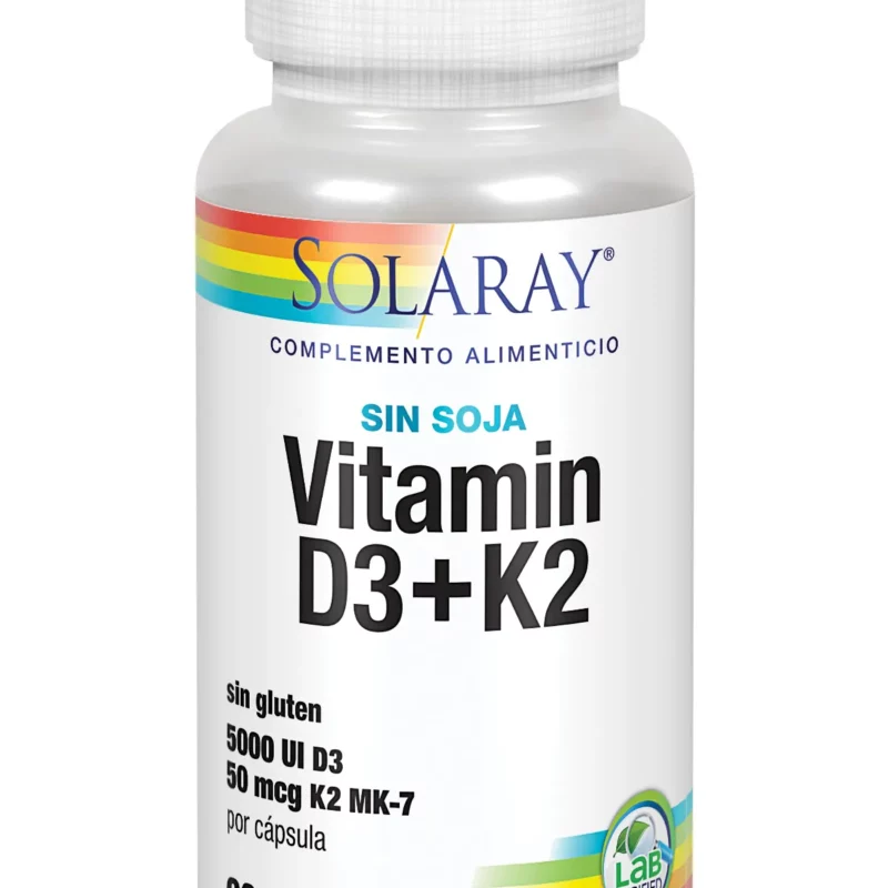 Solaray Vitamina D3 y K2 60 Vcaps 5000 Ui