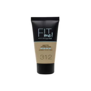Maybelline Fit Me Mate y Afinaporos Base De Maquillaje Tono 312 Golden Calca Tu Tono y Textura Pieles Medio Oscuras - 30ml
